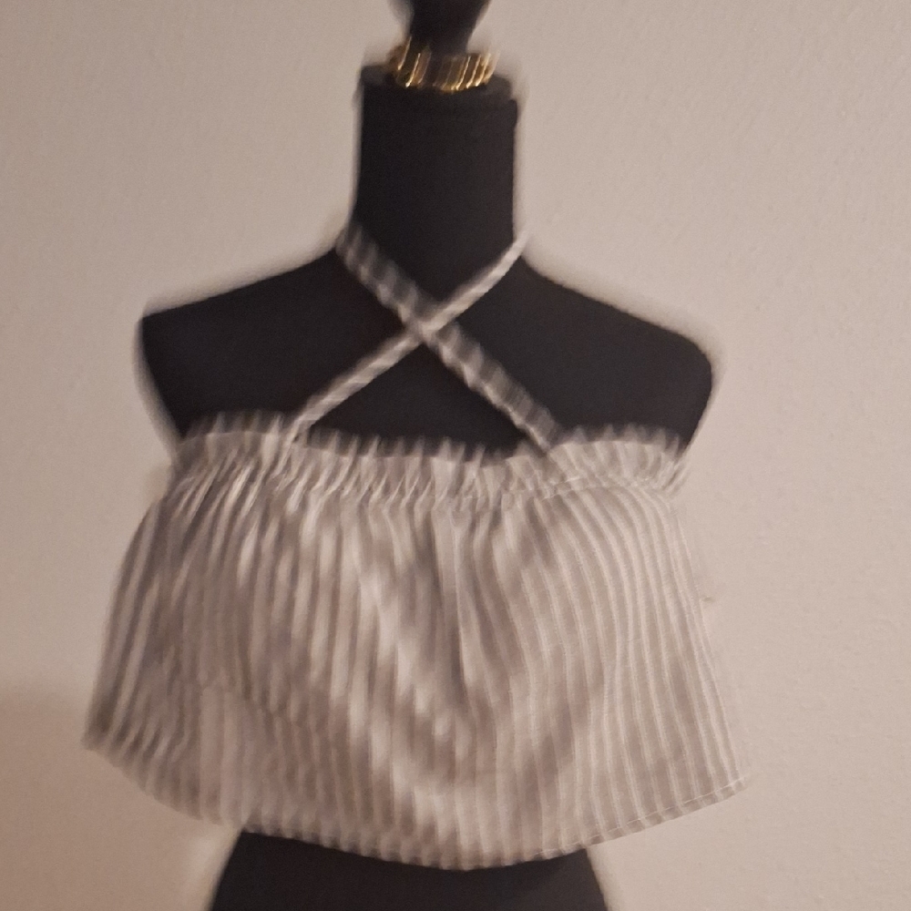 Striped Gray Women's Top - Picture 6 of 10